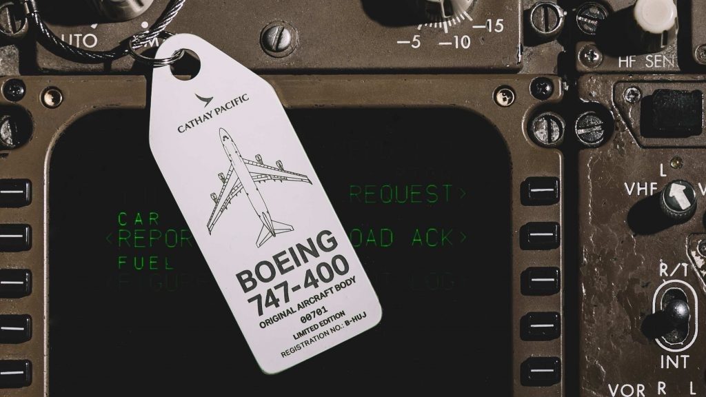 MER_KEYCHAIN_747_2-1024x576 Limited-edition tag crafted from the actual fuselage of our Boeing 747-400 B-HUJ.