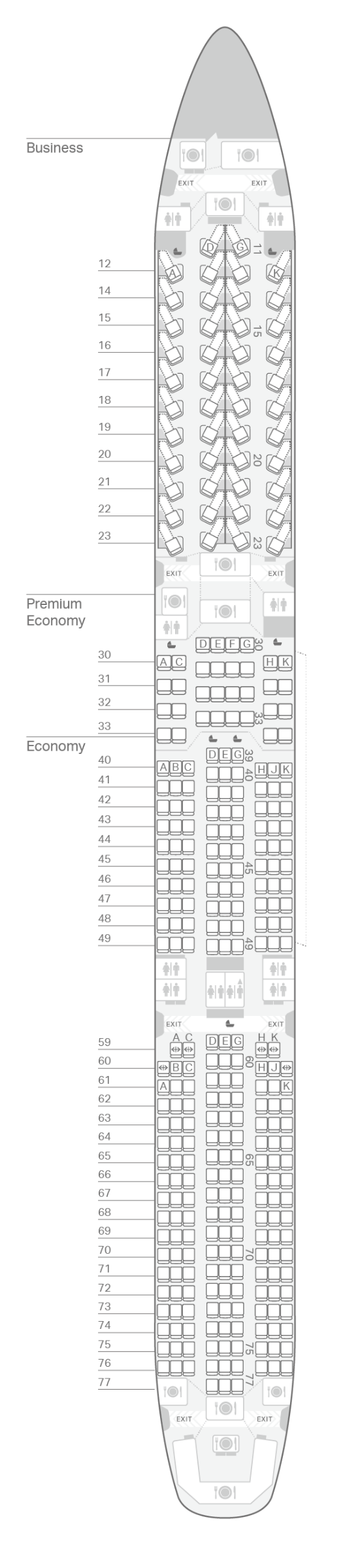 Airbus A350-1000 seating plan