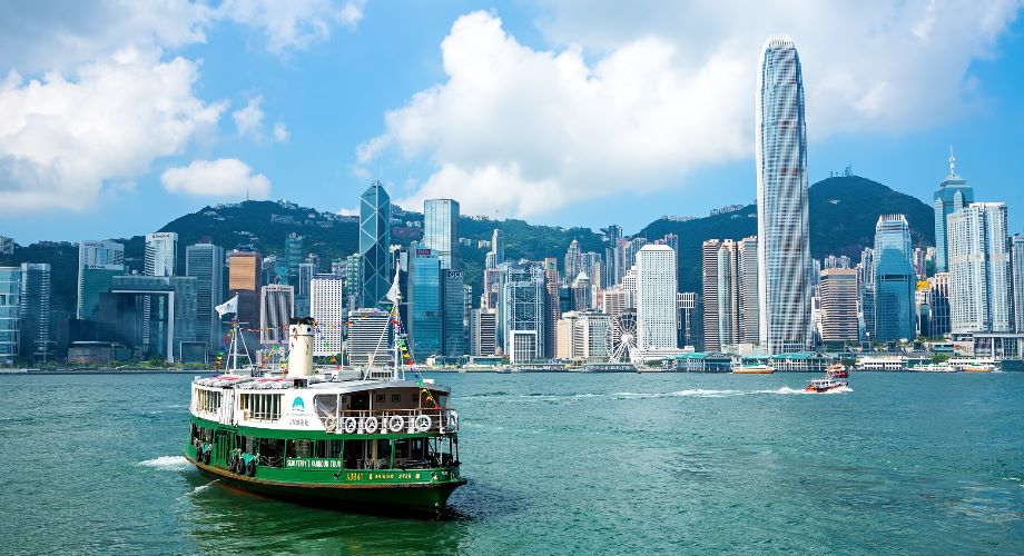 View from Victoria Harbour over Hong Kong city