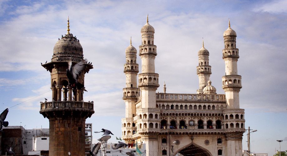The four minarets of Hyderabad’s Charminar monument