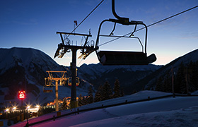 Night skiing and snowboarding