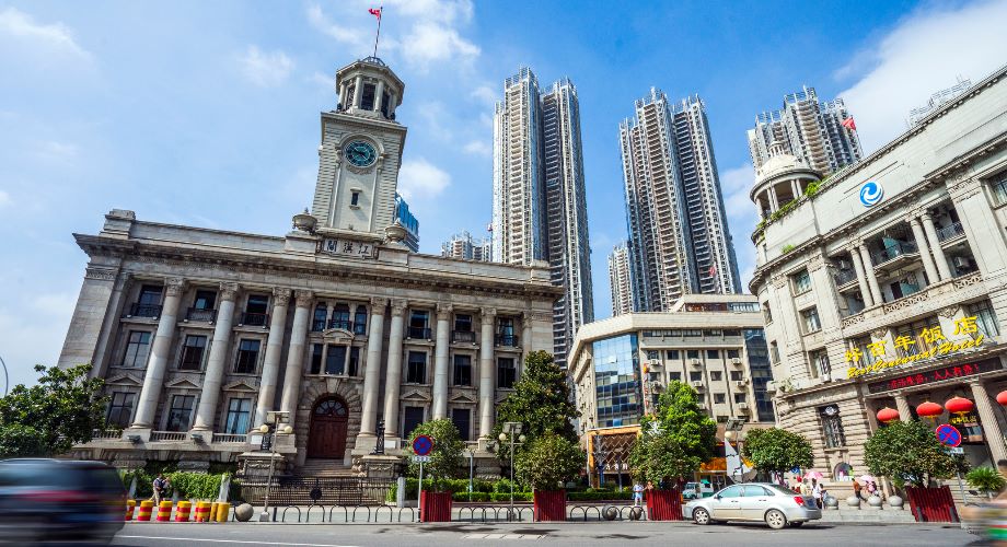 The colonial Old Custom House building in downtown Wuhan