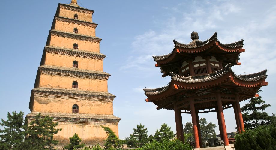Tower and pavilion in the Big Wild Goose Pagoda, Xi’ian