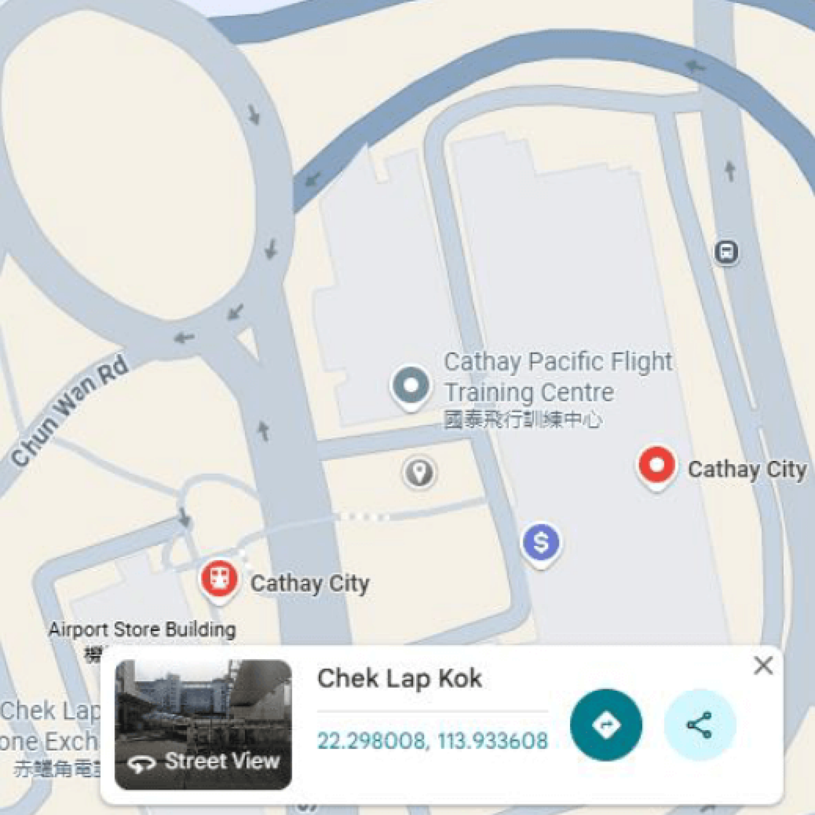 Map of the fire assembly points for Cathay City
