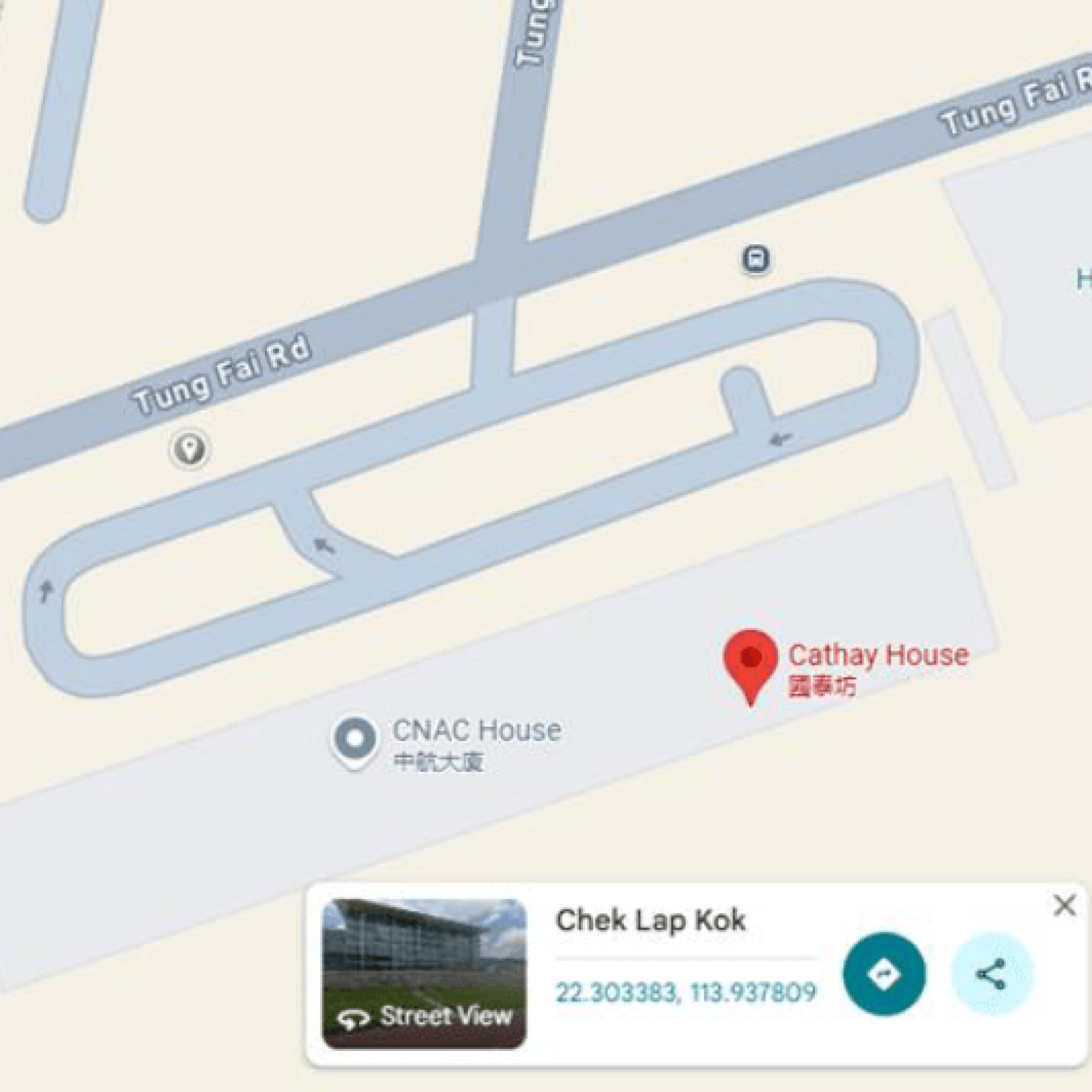 Map of the fire assembly points for Cathay House
