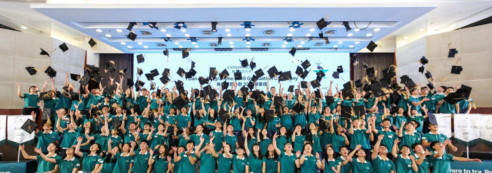 A group photo of the graduation "I Can Fly programme" students
