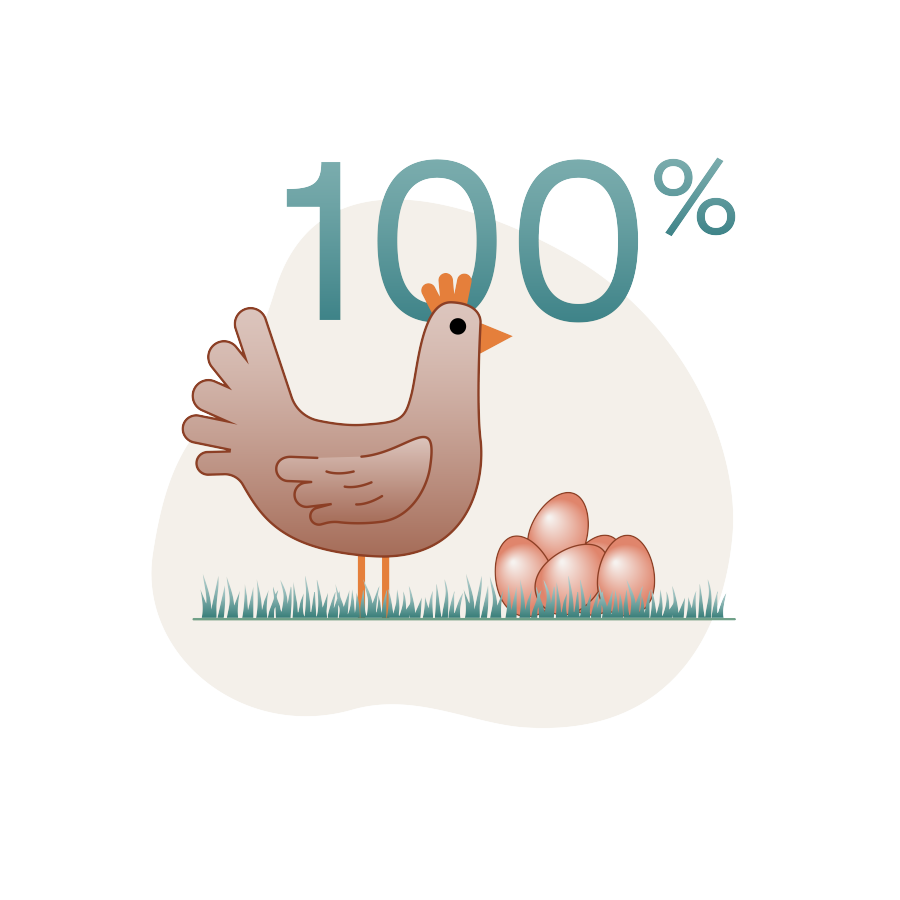 100% cage-free eggs​