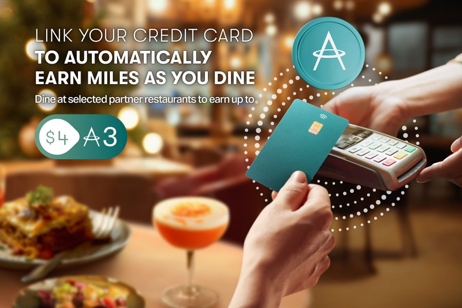 Link your credit card to automatically earn miles as you dine