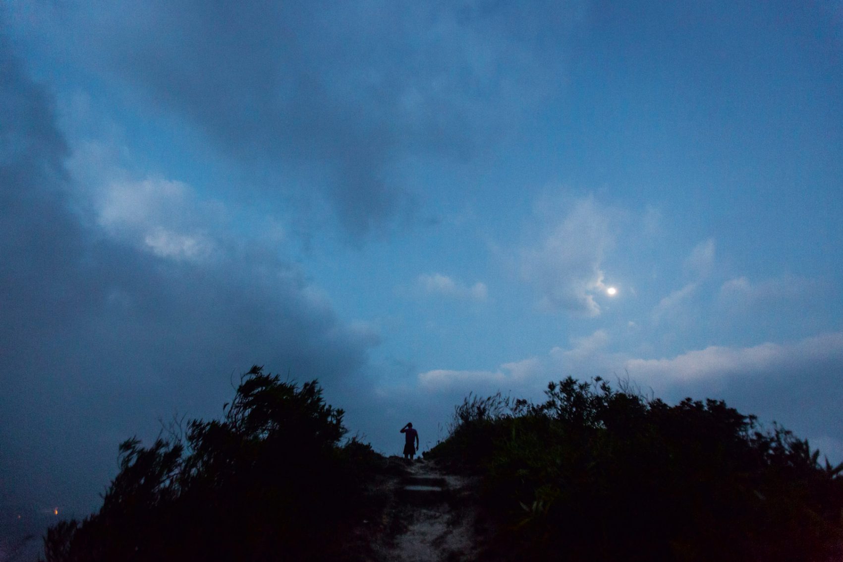 Trail runners go up High West, Hong Kong