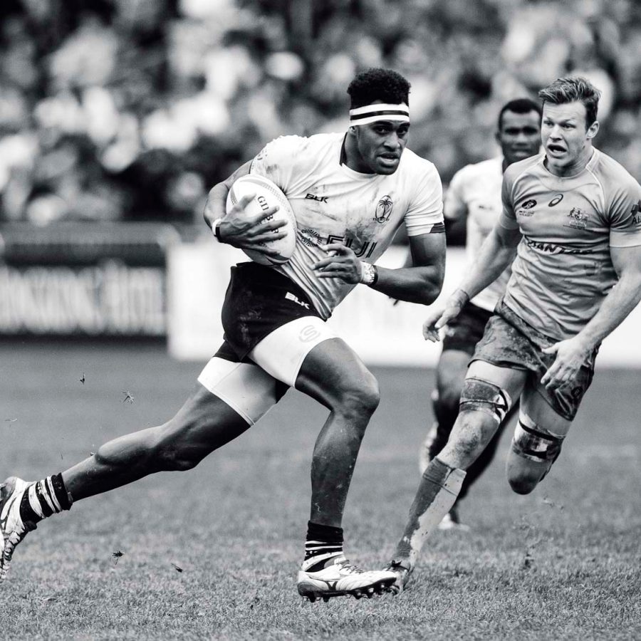 Fiji vs Australia during their HSBC Wold Rugby Sevens Series Cup Semi Final match as part of the Cathay Pacific / HSBC Hong Kong Sevens at the Hong Kong Stadium on 10 April 2016 in Hong Kong, China. Credit:  Mike Pickles / Future Project Group