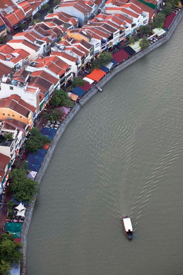 Aerial view of Singapore river; Credit: Marcus Mok/Getty Images
