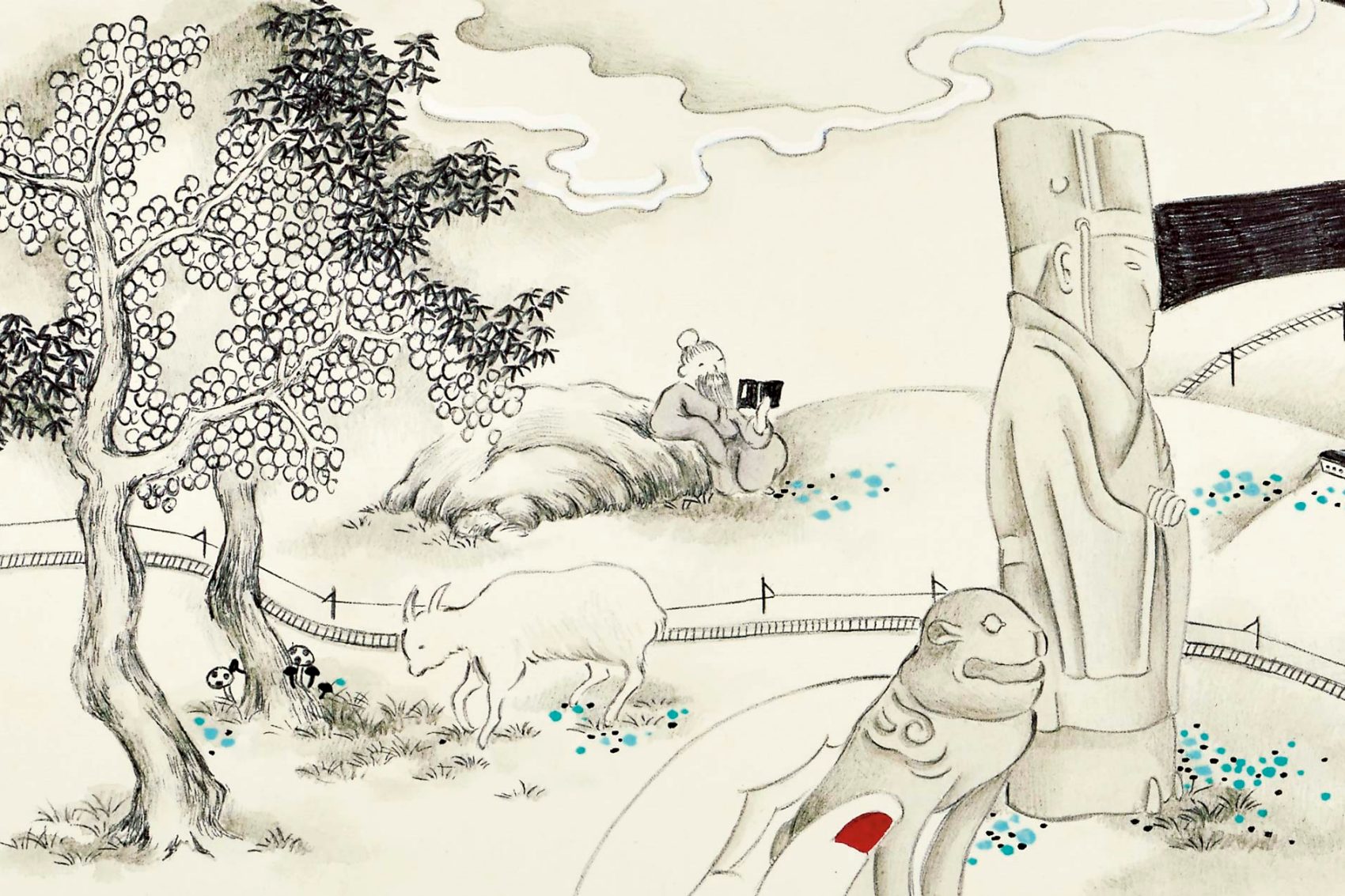 An illustration of Confucius, also Qufu’s most celebrated son. Credit: Joey Leung