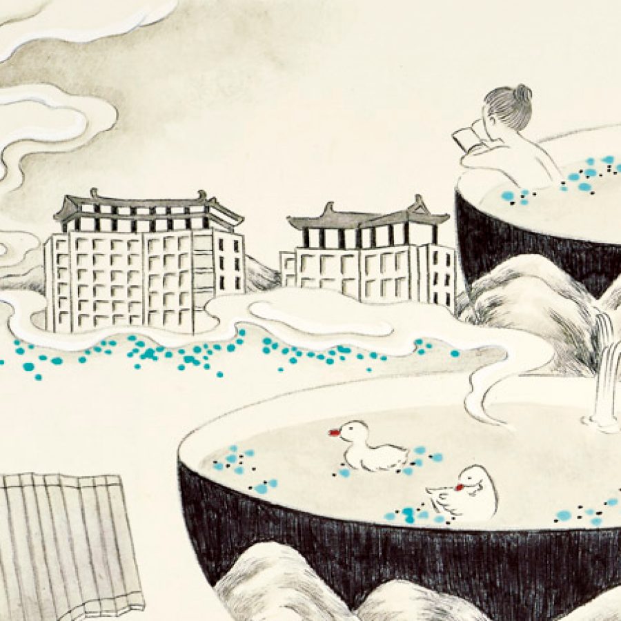 A creative illustration of big bowls of soup in Qufu China