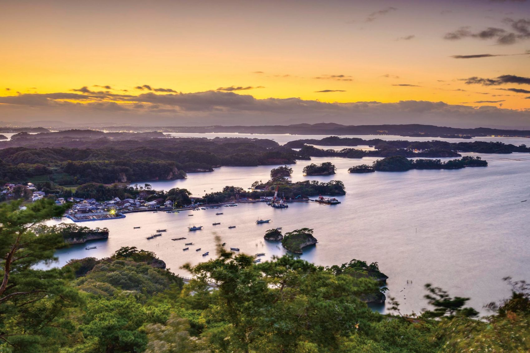Matsushima, Japan coastal landscape from Mt. Otakamori