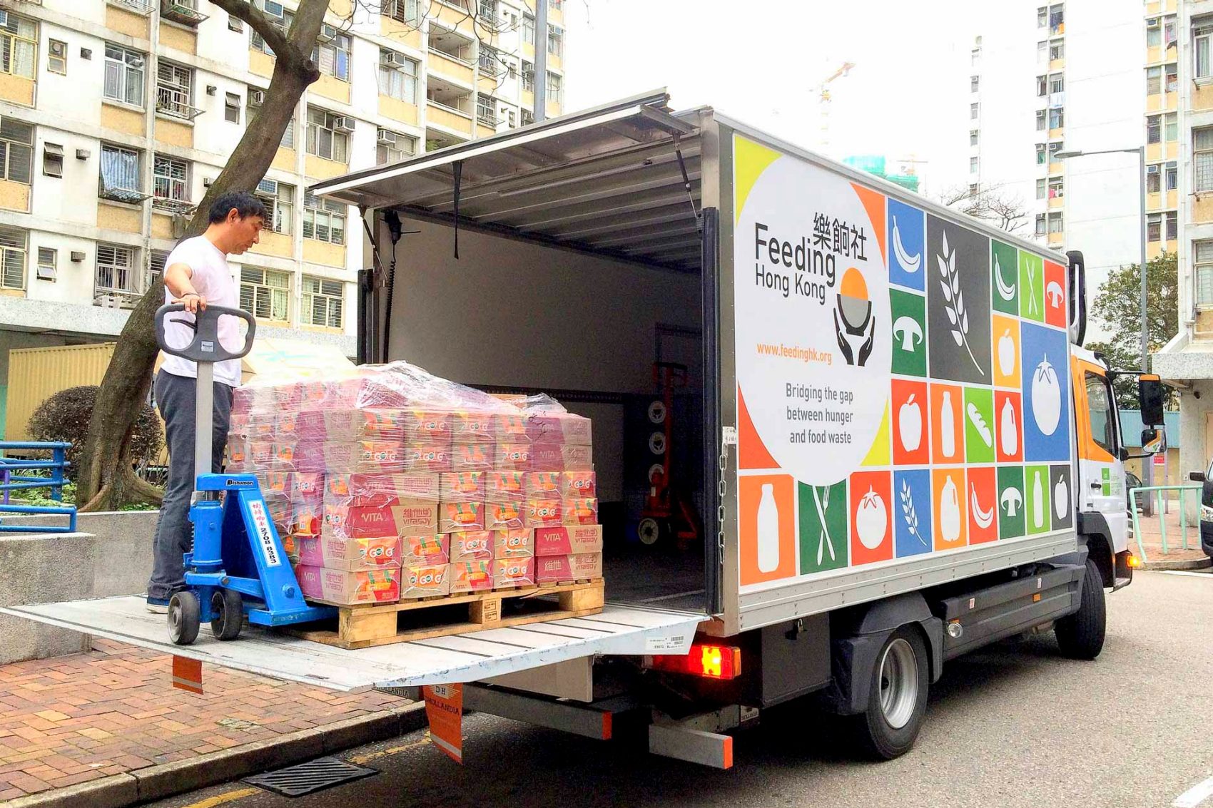 Feeding Hong Kong food delivery truck. Courtesy of feeding Hong Kong