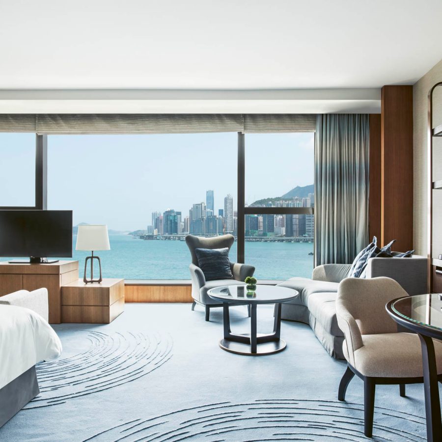 Kerry Hotel harbour view room, Hong Kong