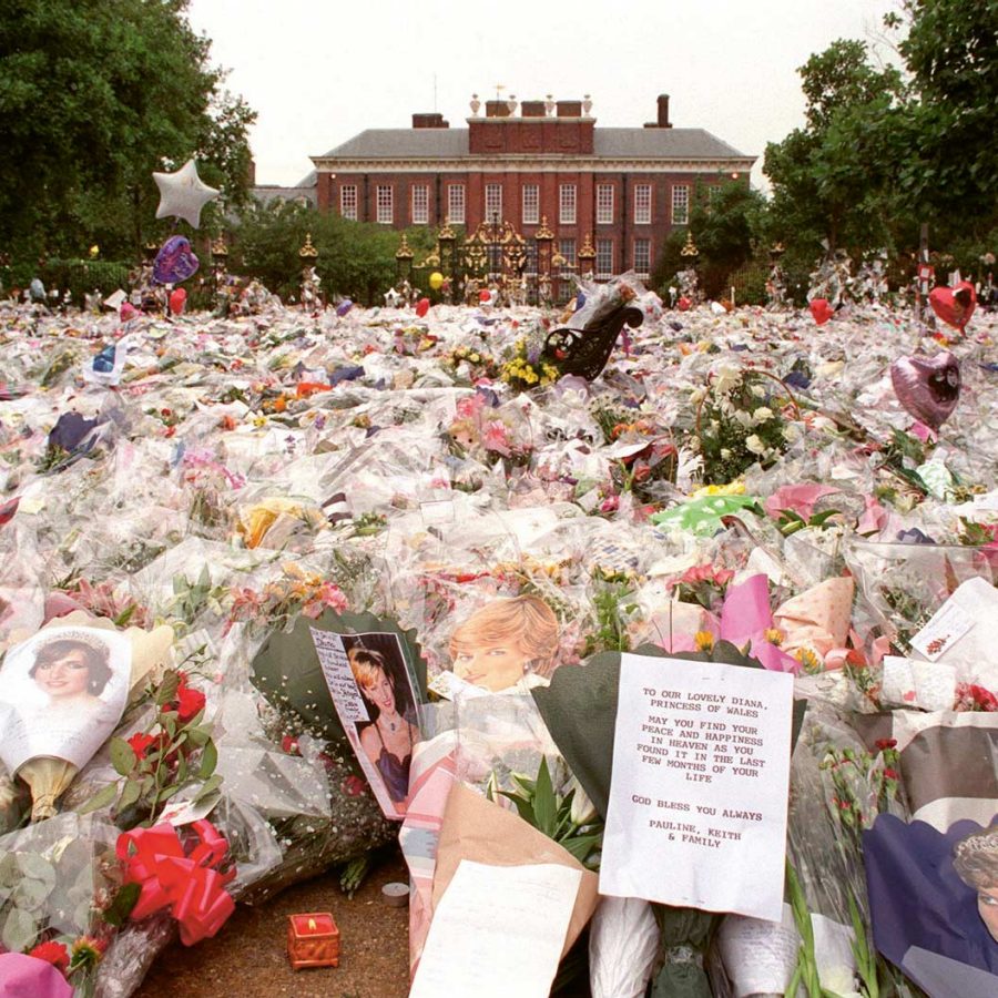 Flower memorial for Princess Diana