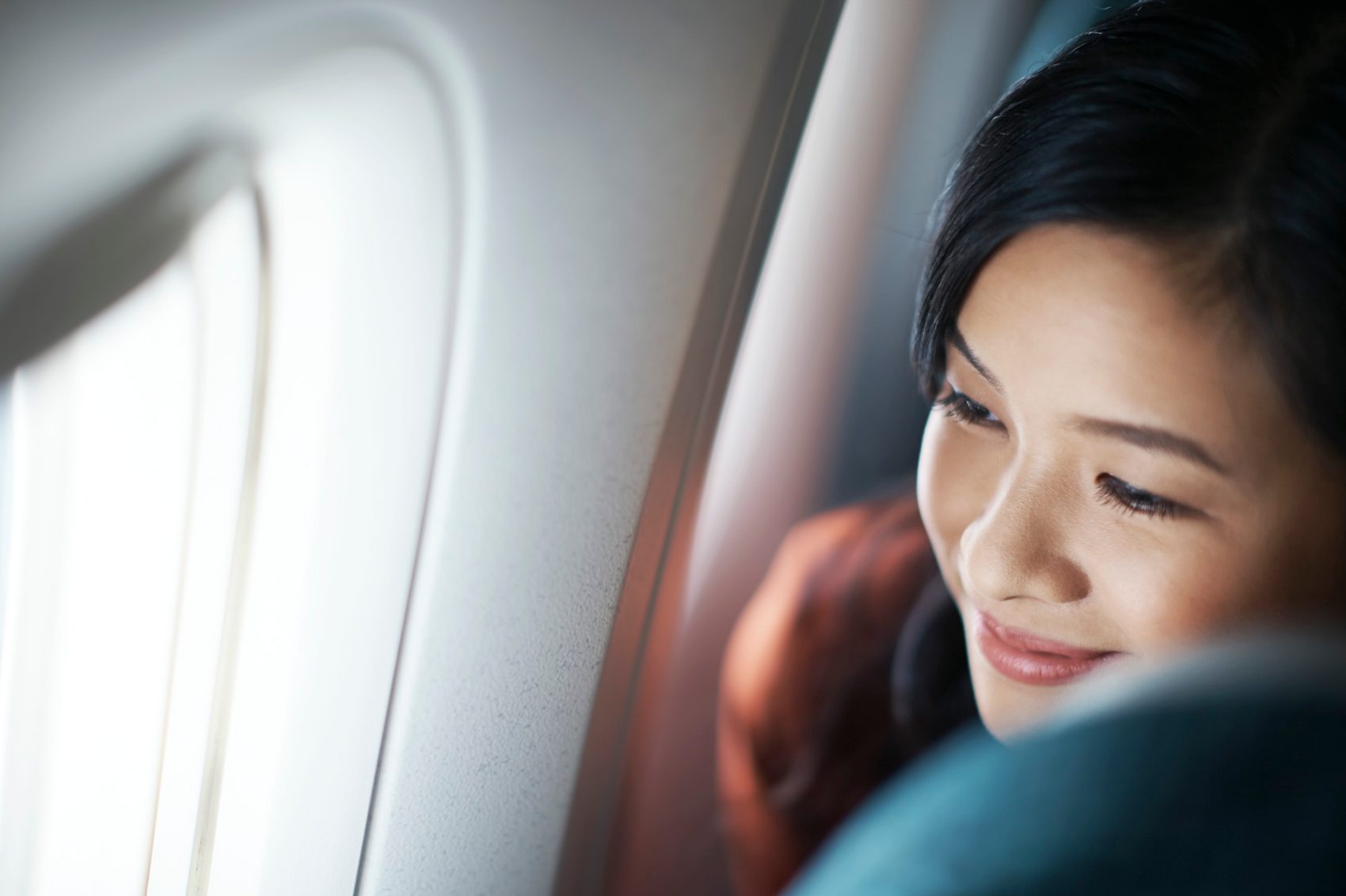 A satisfying passenger on the Cathay Pacific flight