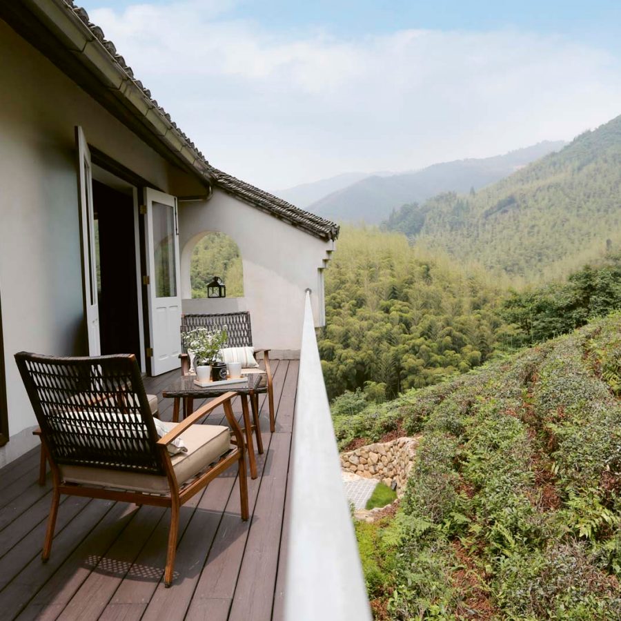 A balcony at Le Passage Moganshan