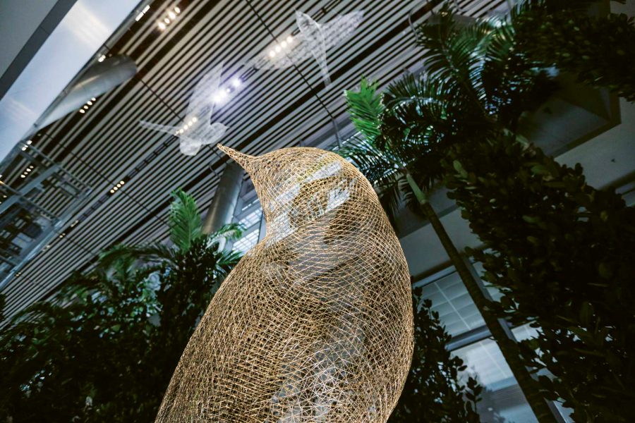 A sculpture at Singapore Changi airport Terminal 4. Credit: Changi Airport Group