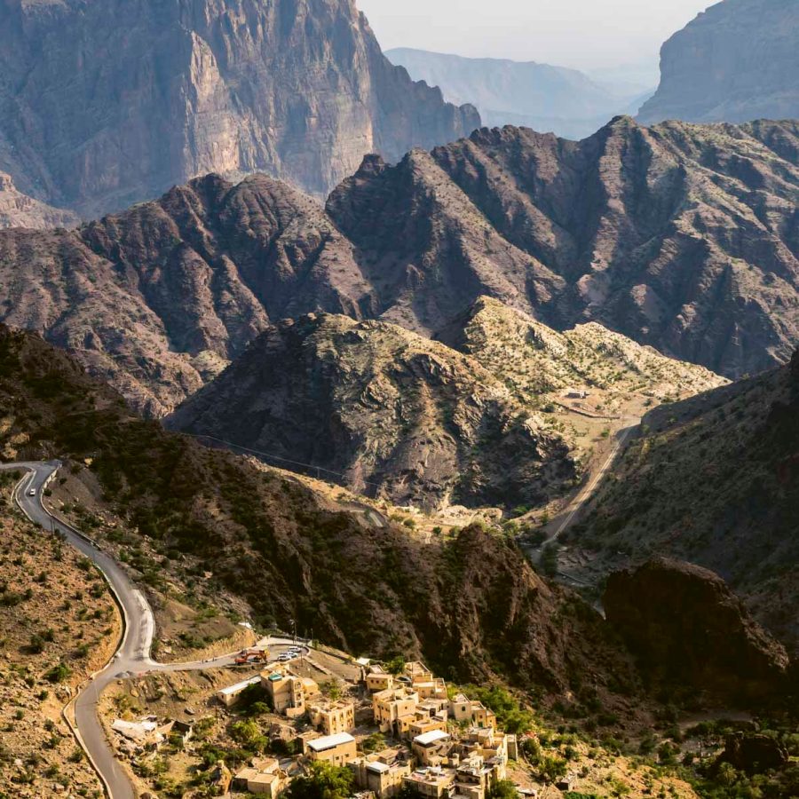 Beautiful road within mountains in the sun