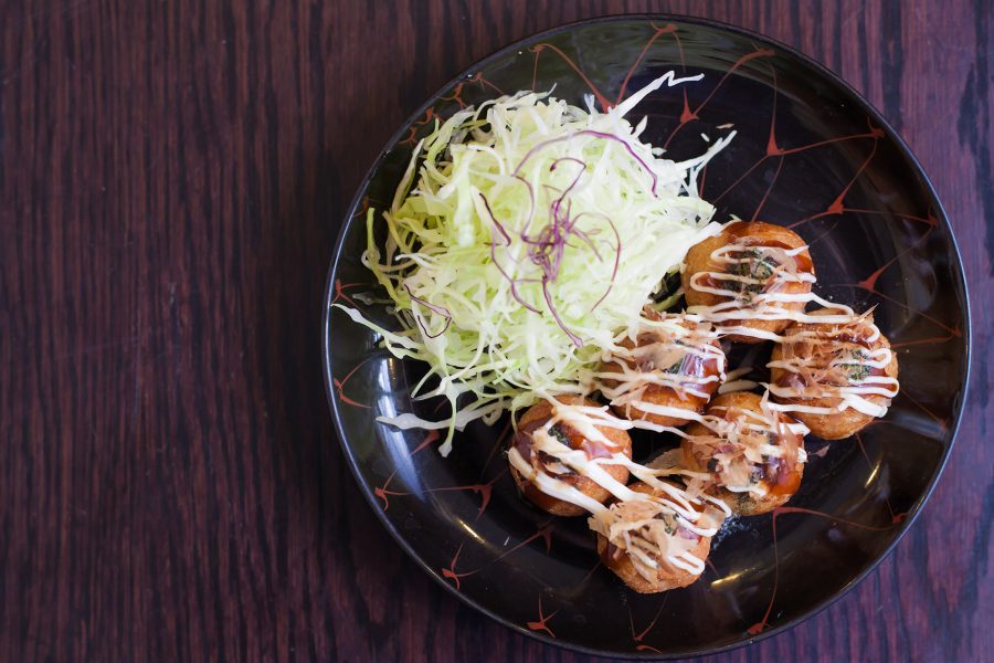 Fried Takoyaki balls japanese food