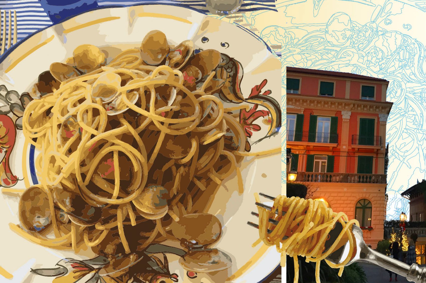 A spaghetti dish in Amalfi Coast, Italy