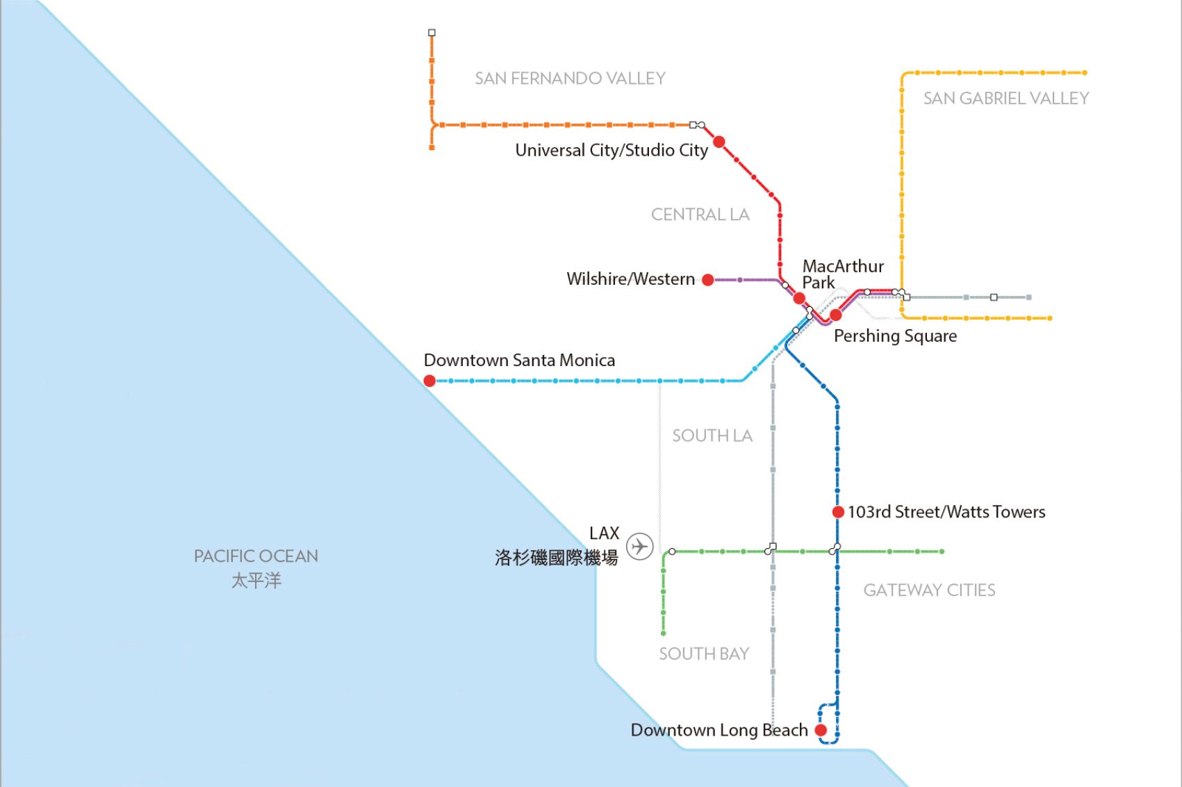 Los Angeles transport map