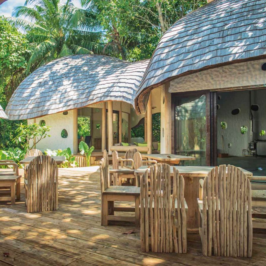 Wooden outdoor dining setting