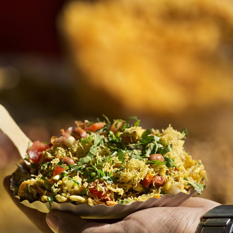 Bhelpuri is a must-try Indian dish. Credit: Shutterstock