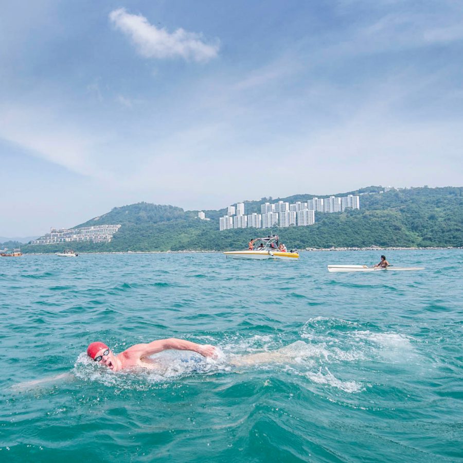 Swimmers compete in the annual cross-harbour race in Hong Kong