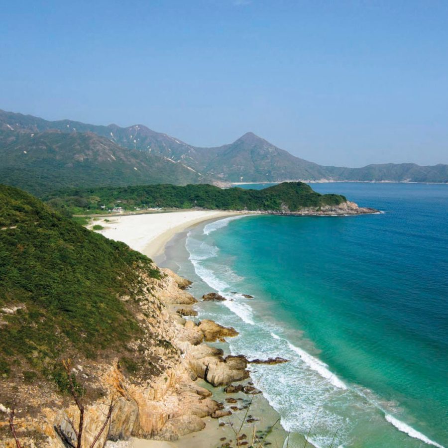 Ham Tin Wan beach, seen from the MacLehose Trail, Hong Kong. Credit: Raquel Mogado/Alamy Stock Photo