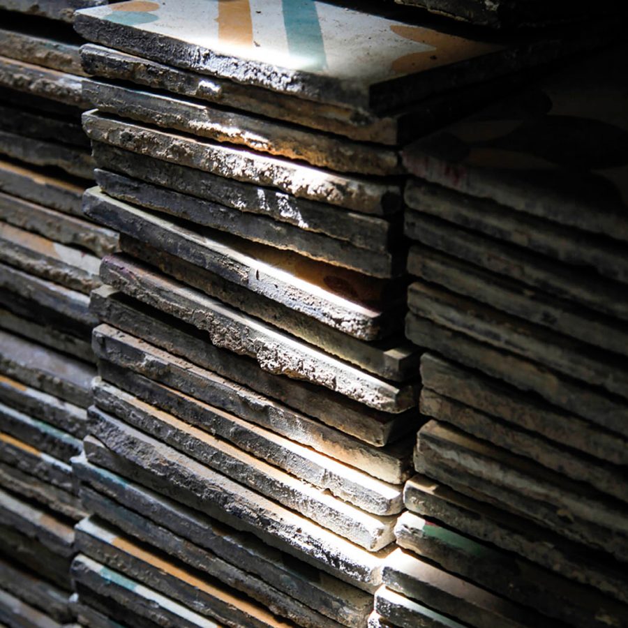 tile pieces stacked on eachother