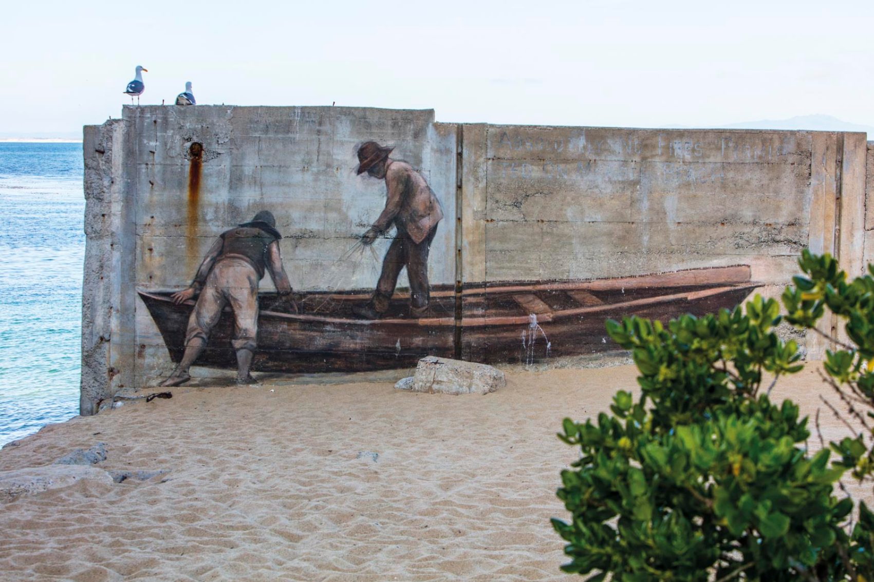 Wall painting of fisherman