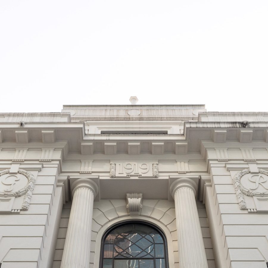 The facade of a building Tai Kwun