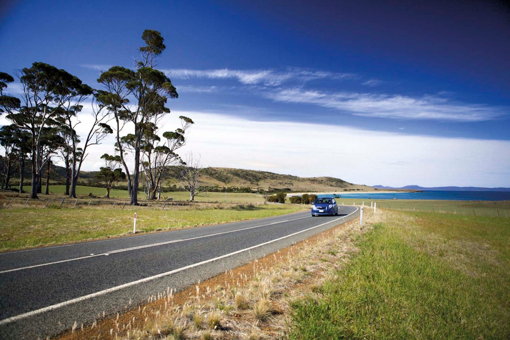 Tasmania, Australia, driving near Kelvedon Beach