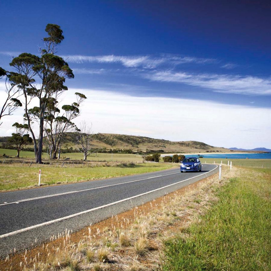 Tasmania, Australia, driving near Kelvedon Beach