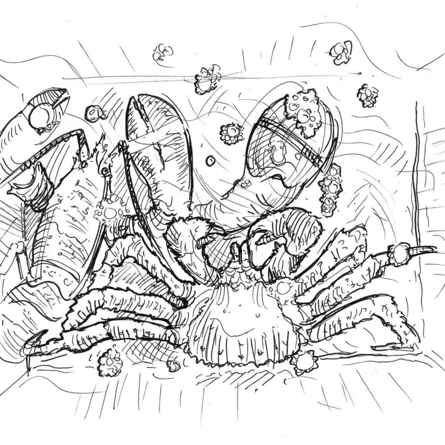 Lobster and crab at HuangHua Aquatic Products Market. Illustration: Nik Coole