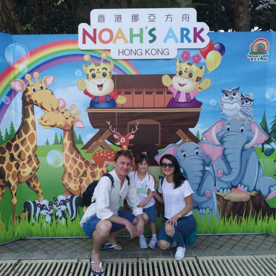 A family at the Noah's Park, Hong Kong