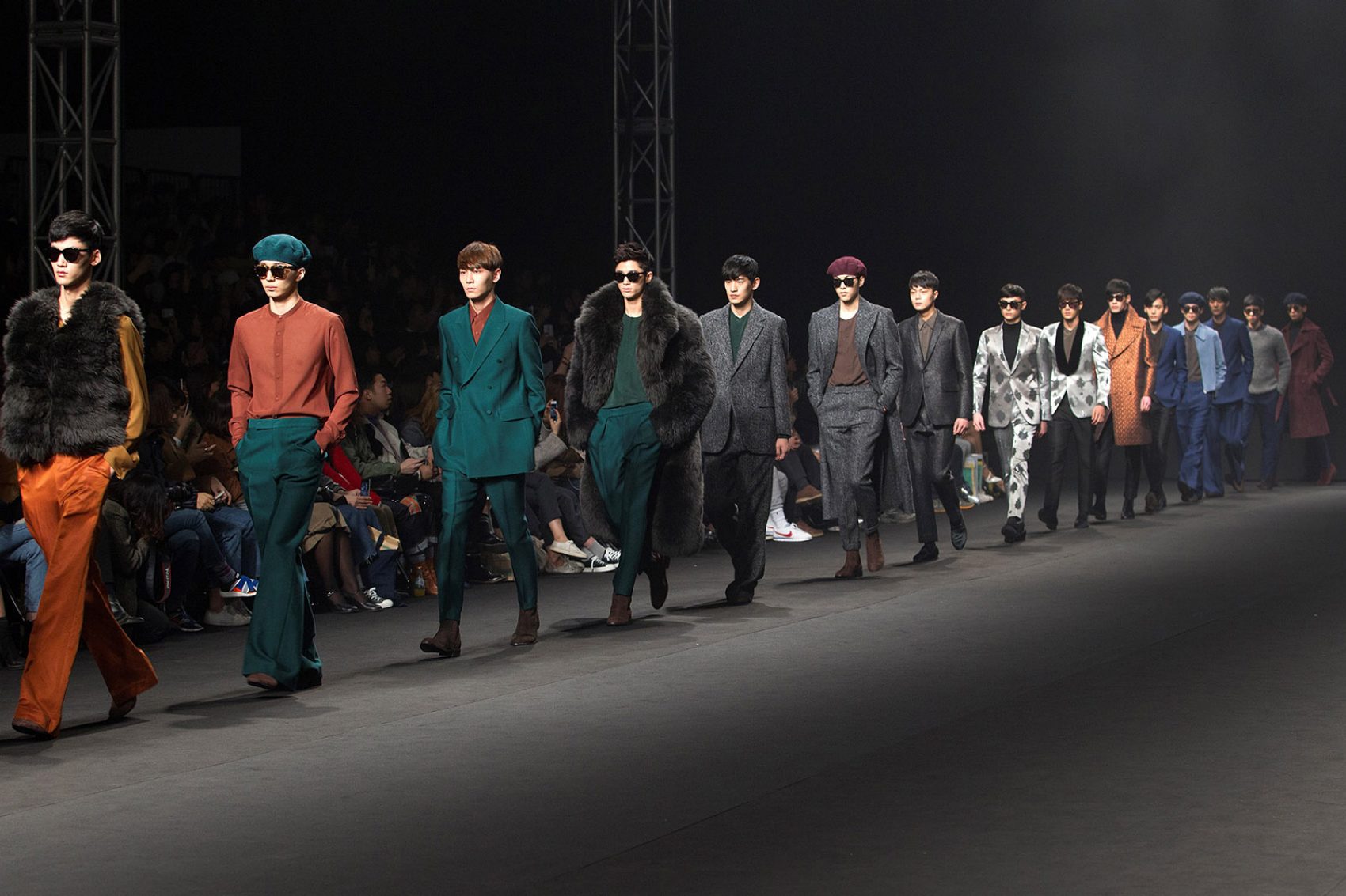 Models walk the runway at Kim Seo Ryong show during the Seoul Fashion Week Fall/Winter 2015 at Dongdaemun Design Plaza in Seoul, South Korea.  