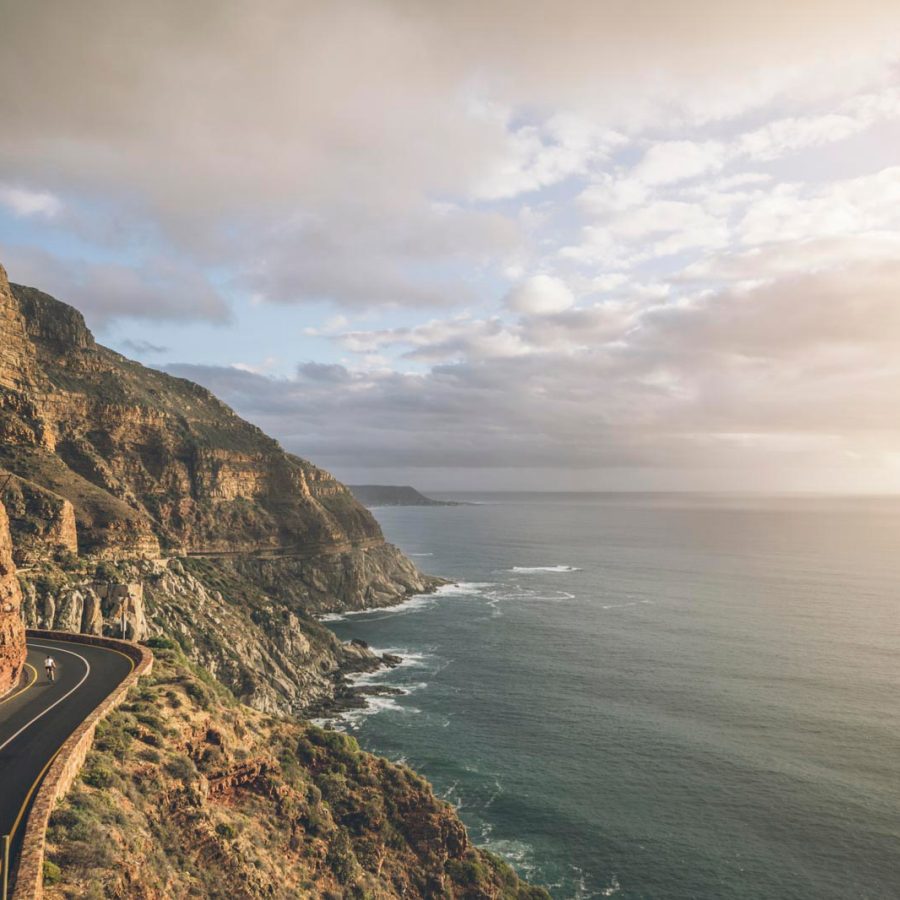 Beautiful cliff-side highway over the ocean