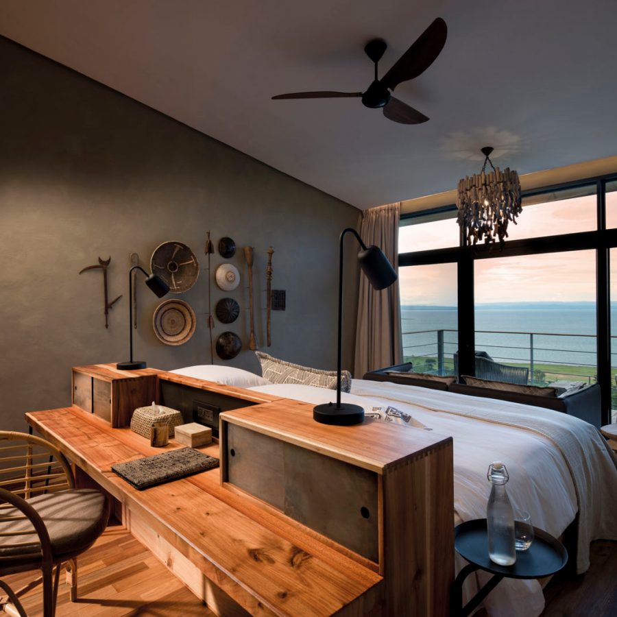 Bed with an ocean view