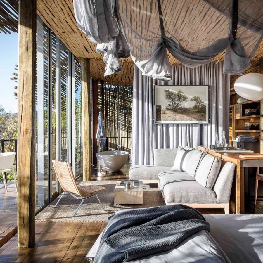 Sunlight streaming into a beautiful lodge room