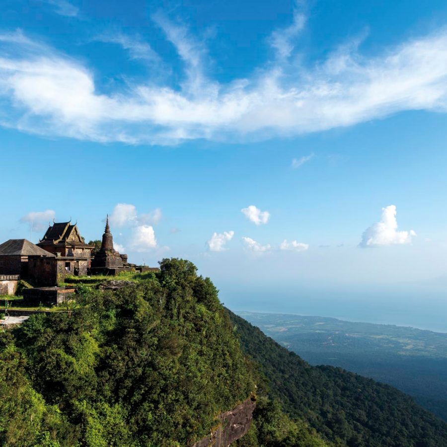 Cambodia, mountains and clear blue skies