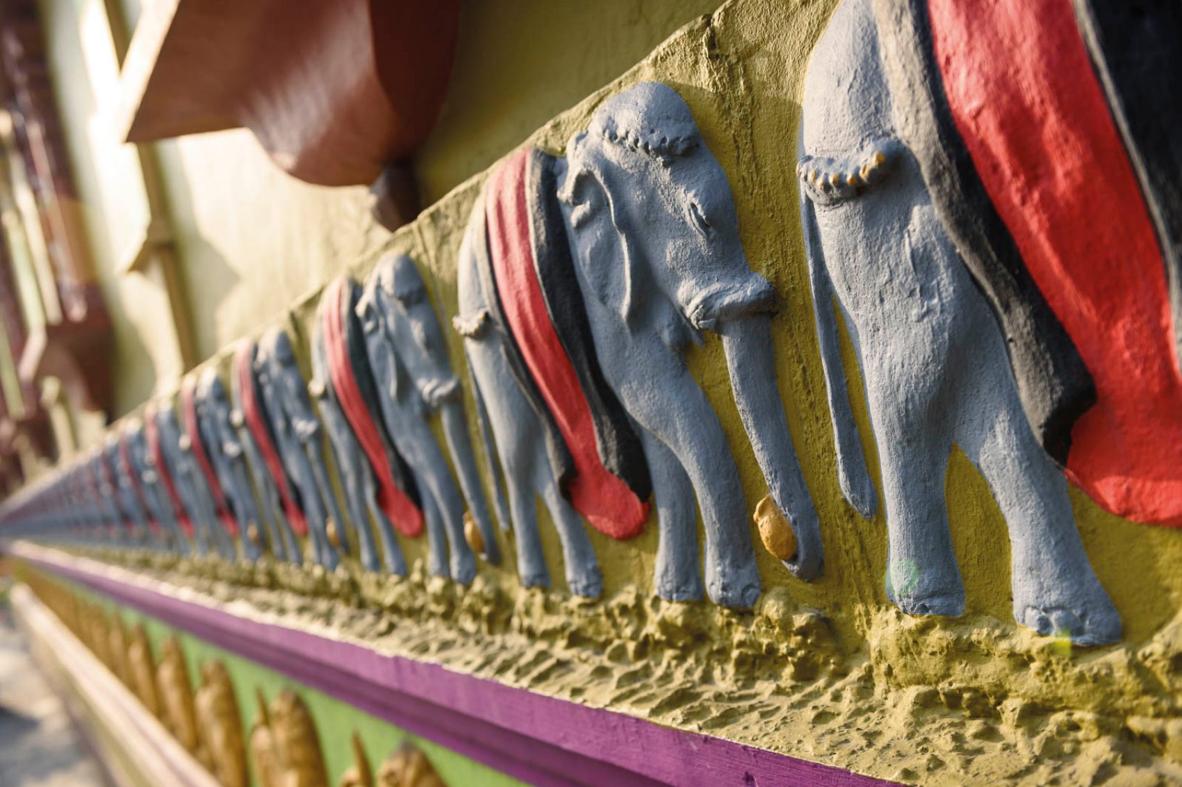 Carvings of elephants