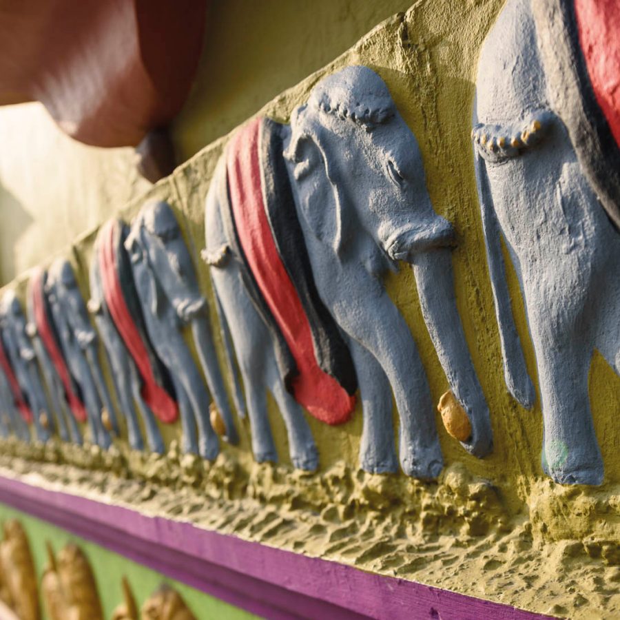 Carvings of elephants