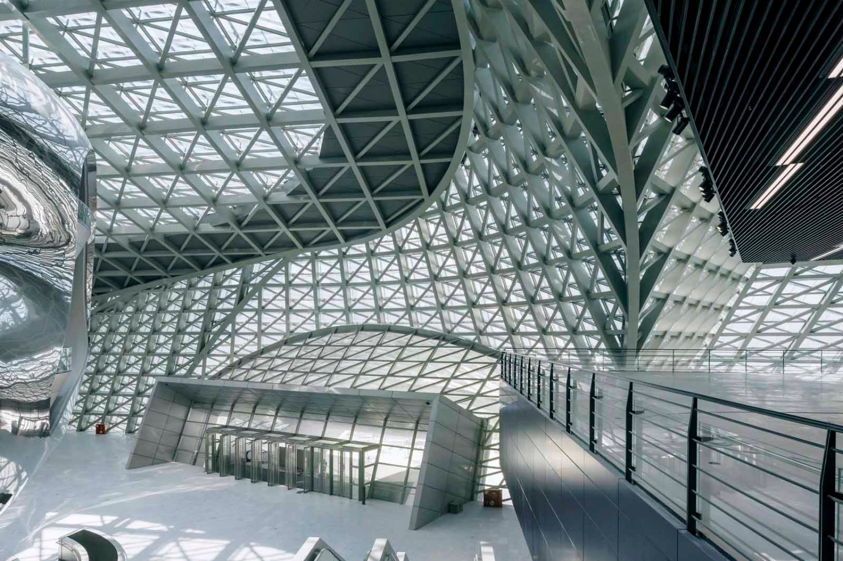 An interior view of the Museum of Contemporary Art & Planning Exhibition in Shenzhen, China (Greater Bay Area)
