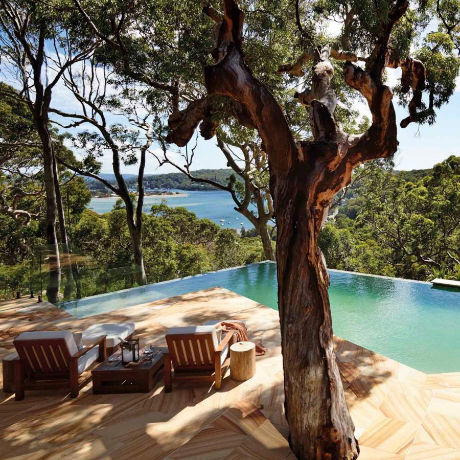 The swimming pool at Pretty Beach House Australian lodge