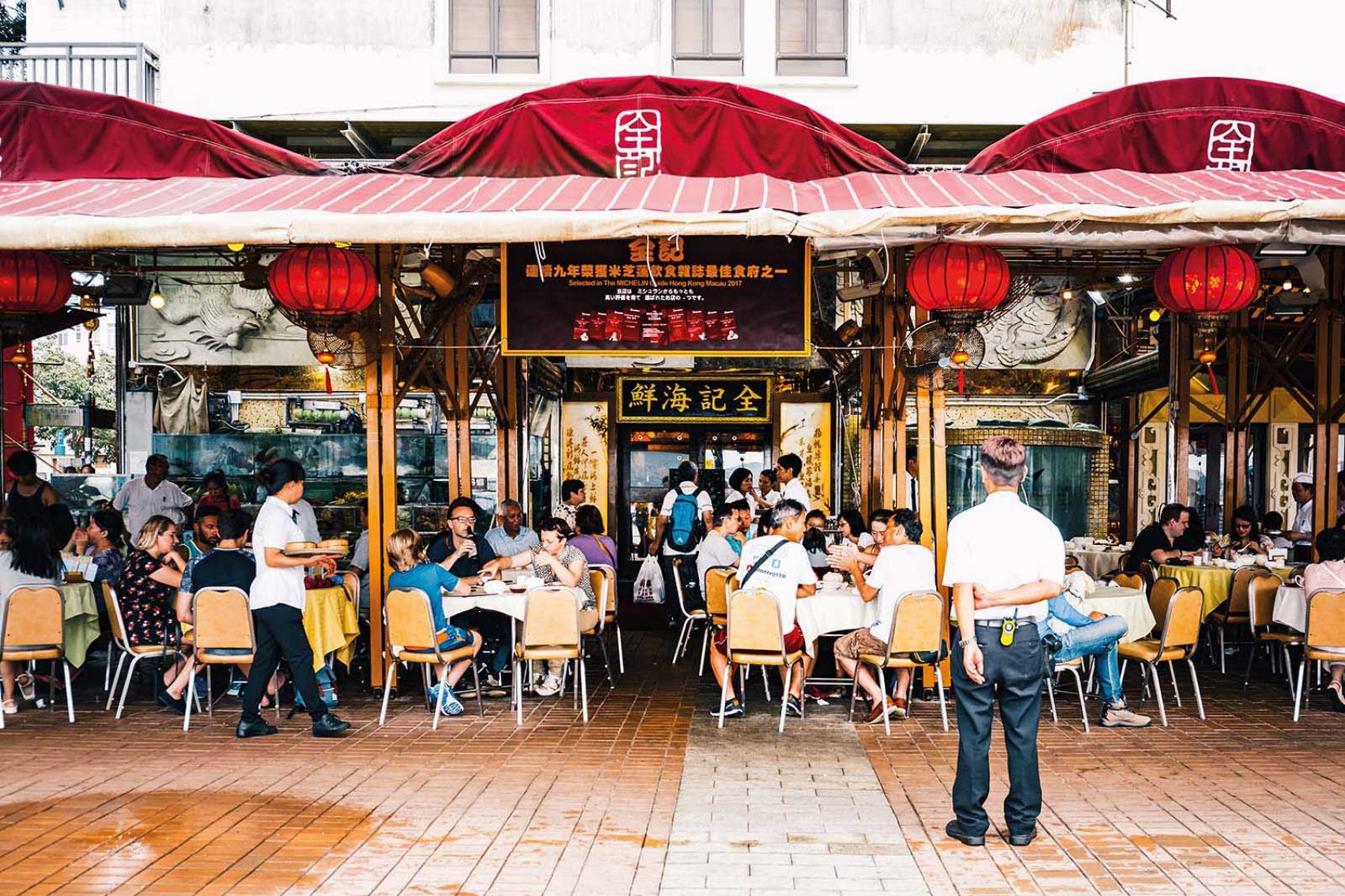 Diners at Chuen Kee Seafood Restaurant, Hong Kong
