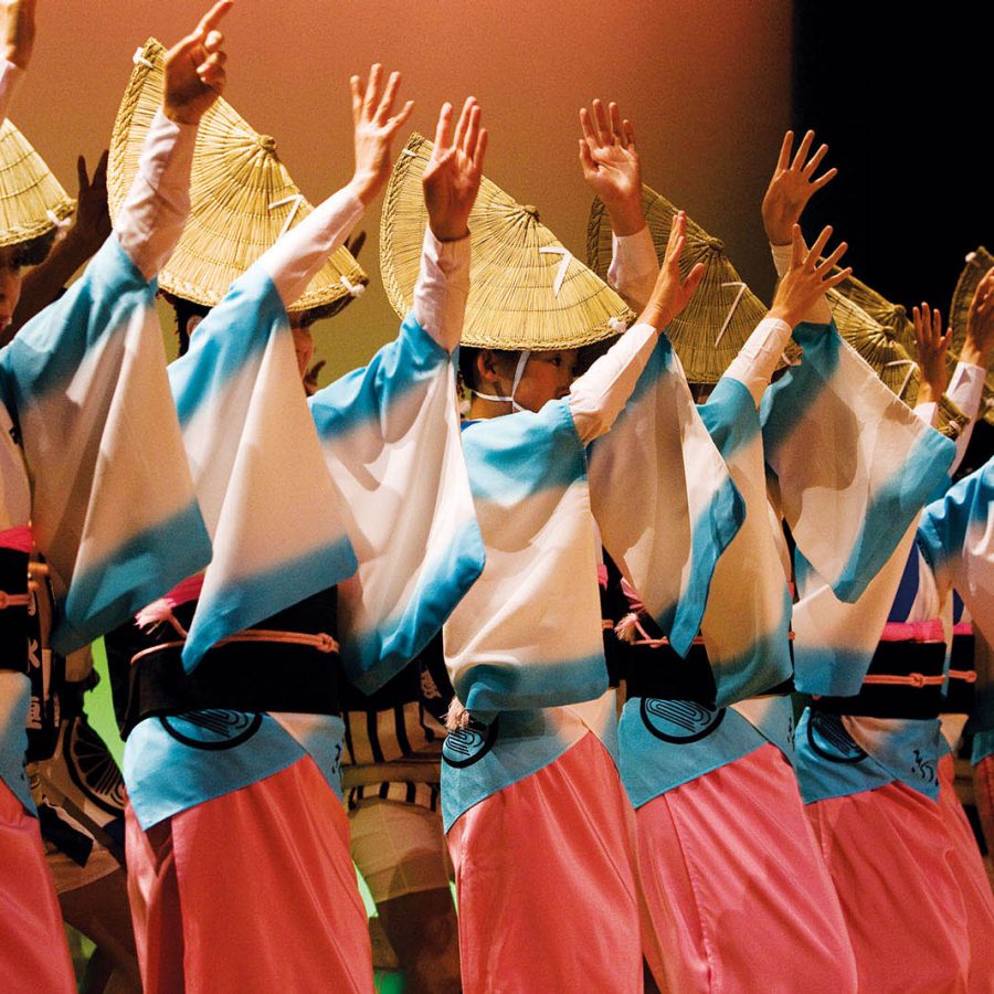 The dance show at Awa Odori Hall